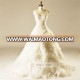 White Lace V-line Cake Wedding Dress With Straps Trailing Ball Gown