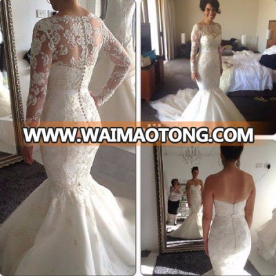 Two Piece Wedding Dresses Styles Long Sleeves and Sleeveless Backless Or Covered Full Appliques wedding Gowns