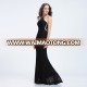 New design black lace long beaded wedding lady dress wholesale mermaid evening prom dresses fish cut gown